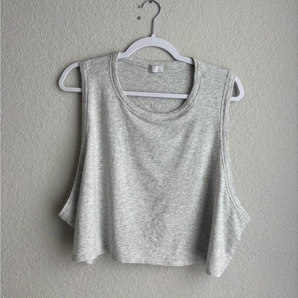 SKIMS Heather Light Gray Cropped Tank